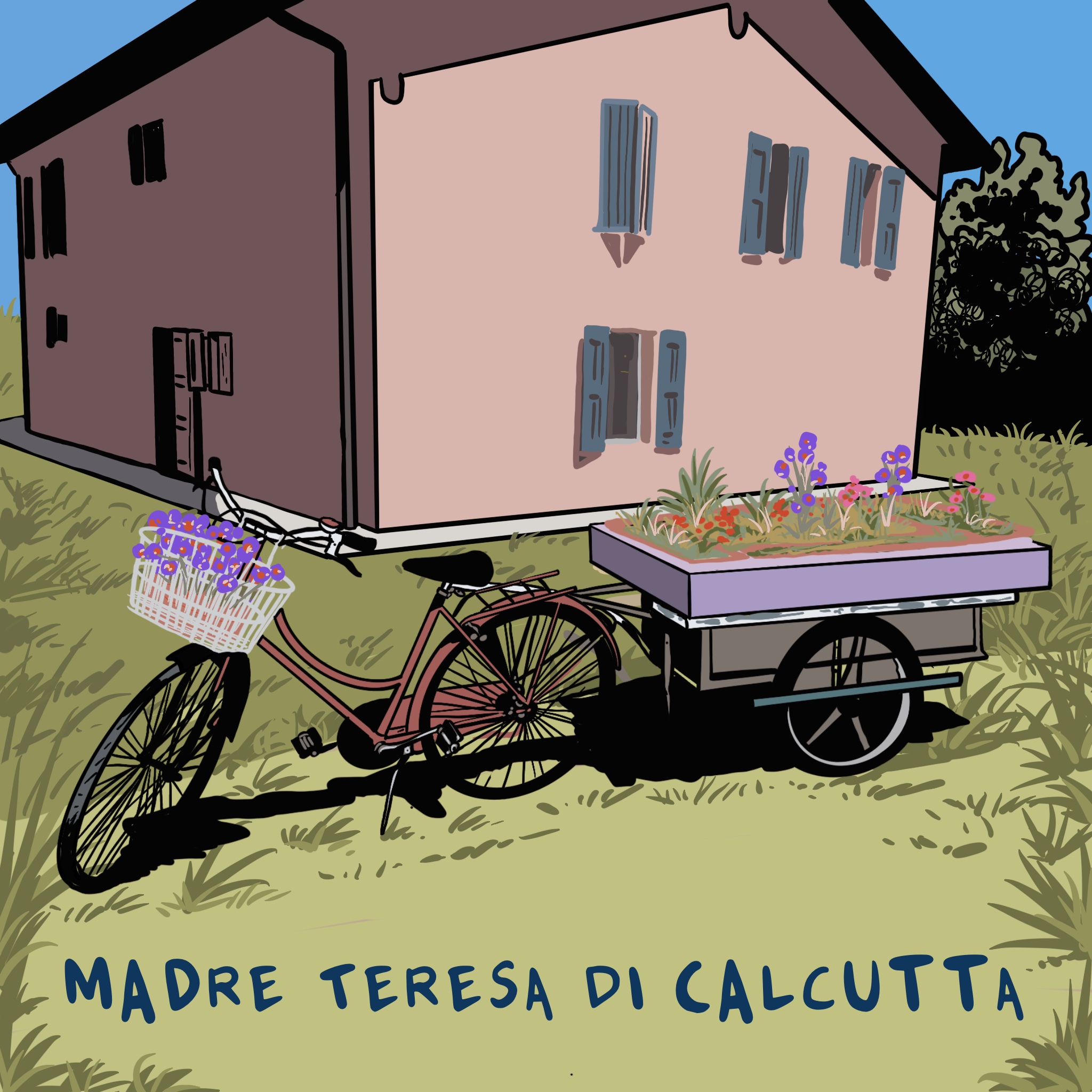 Un'immagine che ritrae parlato, bicicletta e ruota di bicicletta.